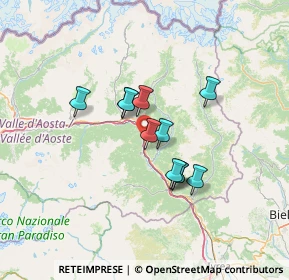Mappa Autostrada della Valle d'Aosta, 11020 Verrès AO, Italia (9.70455)