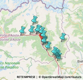 Mappa Autostrada della Valle d'Aosta, 11020 Verrès AO, Italia (10.25267)