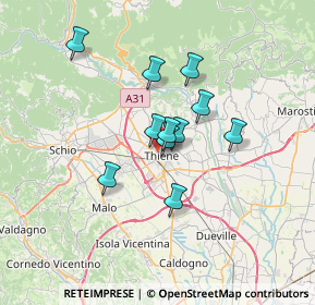 Mappa Piazza Rovereto, 36016 Thiene VI, Italia (4.89455)