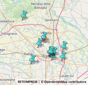 Mappa Via Livello, 31050 Ponzano Veneto TV, Italia (6.19364)