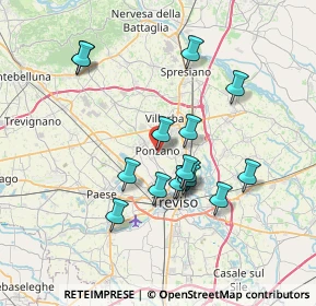 Mappa Via Livello, 31050 Ponzano Veneto TV, Italia (6.39625)