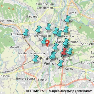 Mappa Via Gaetano Donizetti, 24030 Ponte San Pietro BG, Italia (1.598)