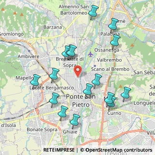 Mappa Via Gaetano Donizetti, 24030 Ponte San Pietro BG, Italia (2.1125)