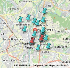 Mappa Via Alessandro Volta, 24036 Ponte San Pietro BG, Italia (1.296)