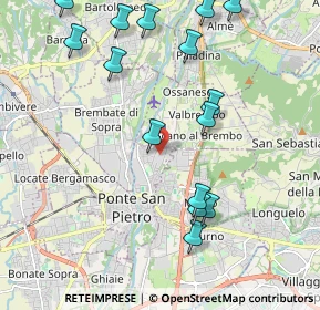 Mappa Via Alessandro Volta, 24036 Ponte San Pietro BG, Italia (2.34333)