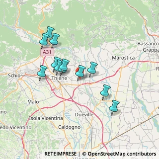 Mappa Via Bassano del Grappa, 36030 Sarcedo VI, Italia (6.44417)