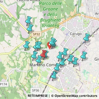 Mappa Via Giuseppe di Vittorio, 22066 Mariano Comense CO, Italia (0.8975)