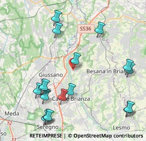 Mappa Via Donatello, 20836 Briosco MB, Italia (4.98294)