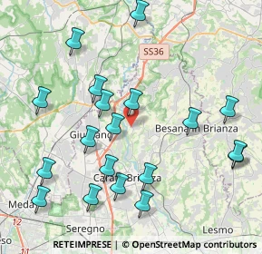 Mappa Via Donatello, 20836 Briosco MB, Italia (4.50105)