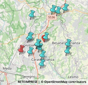 Mappa Via Donatello, 20836 Briosco MB, Italia (3.57)