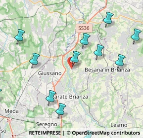 Mappa Via Donatello, 20836 Briosco MB, Italia (5.51385)
