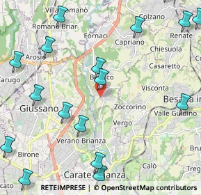 Mappa Via Donatello, 20836 Briosco MB, Italia (3.05778)