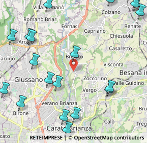 Mappa Via Donatello, 20836 Briosco MB, Italia (3.0335)