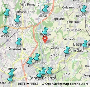 Mappa Via Donatello, 20836 Briosco MB, Italia (3.25526)