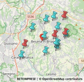Mappa Piazza Galileo Galilei, 20842 Besana in Brianza MB, Italia (3.28333)