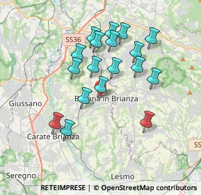 Mappa Piazza Galileo Galilei, 20842 Besana in Brianza MB, Italia (3.28833)