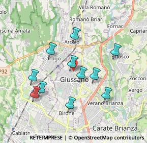 Mappa Via A. da Giussano, 20833 Giussano MB, Italia (1.72182)