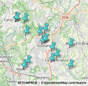 Mappa Via A. da Giussano, 20833 Giussano MB, Italia (3.69533)