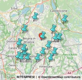 Mappa Via Mozart Amedeo, 23873 Missaglia LC, Italia (7.60944)