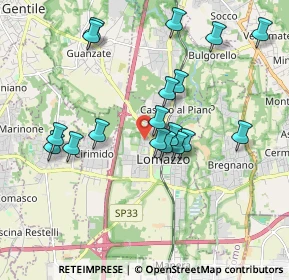 Mappa Via Montelungo, 22074 Lomazzo CO, Italia (1.82222)