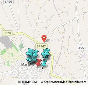 Mappa Via Prov. Borgagne, 73025 Martano LE, Italia (1.0925)