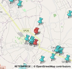 Mappa Via Prov. Borgagne, 73025 Martano LE, Italia (3.139)