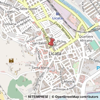 Mappa Corso Roma, 1, 92027 Licata, Agrigento (Sicilia)