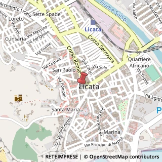 Mappa Piazza Progresso, 39, 92027 Licata, Agrigento (Sicilia)