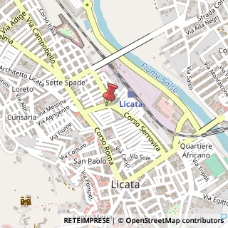 Mappa Corso Serrovira, 109, 92027 Licata, Agrigento (Sicilia)