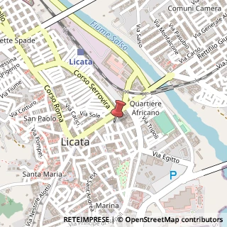 Mappa Piazza Linares, 32, 92027 Licata, Agrigento (Sicilia)