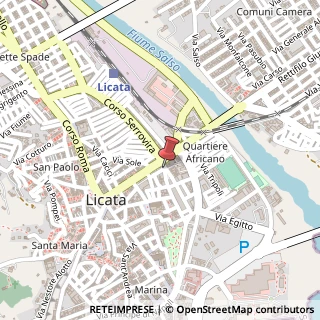 Mappa Piazza Linares, 4, 92027 Licata, Agrigento (Sicilia)