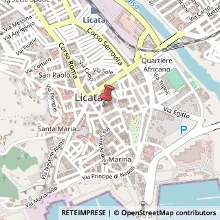 Mappa Via Sottotenente Spina, 14, 92027 Licata, Agrigento (Sicilia)