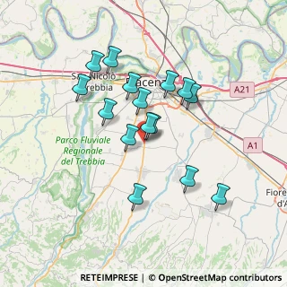 Mappa Via L.Cherubini, 29027 Podenzano PC, Italia (6.22)
