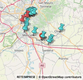 Mappa Via Romita, 10028 Trofarello TO, Italia (7.4385)