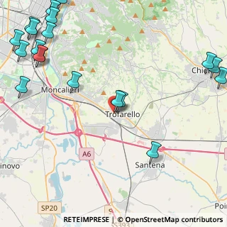 Mappa Via Gabriele D'Annunzio, 10028 Trofarello TO, Italia (6.8455)