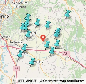 Mappa Via San Pietro, 10020 Riva presso Chieri TO, Italia (7.21333)