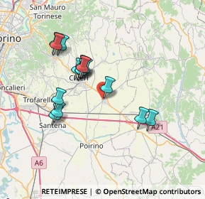 Mappa Via San Pietro, 10020 Riva presso Chieri TO, Italia (6.52067)