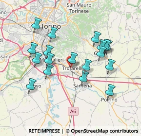 Mappa Via Camillo Benso Conte di Cavour, 10028 Trofarello TO, Italia (7.06833)