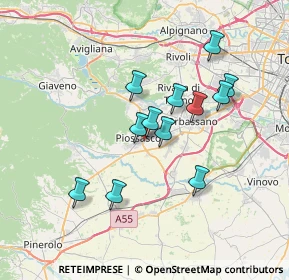 Mappa Via Pietro Micca, 10045 Piossasco TO, Italia (6.06167)