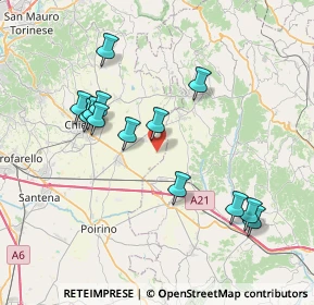 Mappa Cascina Cravetta, 10020 Riva presso Chieri TO, Italia (7.52231)