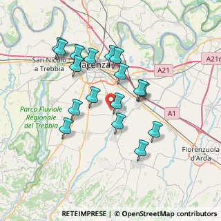 Mappa Via Bachelet, 29027 Podenzano PC, Italia (6.69353)