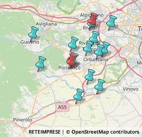 Mappa Piazza Falcone e Borsellino, 10045 Piossasco TO, Italia (6.52333)