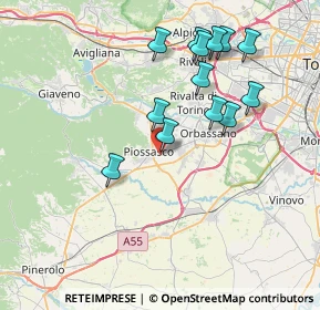 Mappa Via Nino Costa, 10045 Piossasco TO, Italia (7.47538)