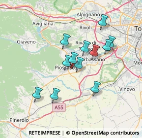 Mappa Via Nino Costa, 10045 Piossasco TO, Italia (5.96417)