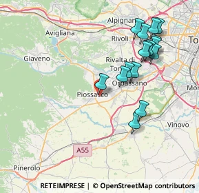 Mappa Via Nino Costa, 10045 Piossasco TO, Italia (8.04063)