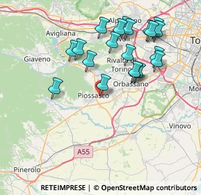 Mappa Via Nino Costa, 10045 Piossasco TO, Italia (7.9005)