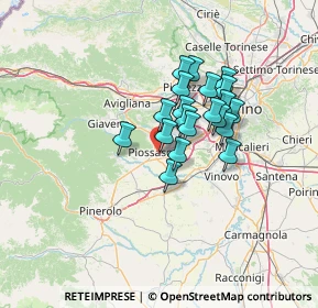 Mappa Via Nino Costa, 10045 Piossasco TO, Italia (9.7405)