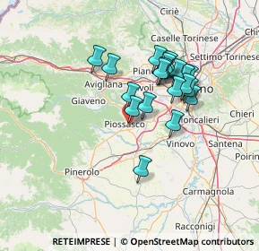 Mappa Via Nino Costa, 10045 Piossasco TO, Italia (11.6075)