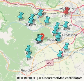 Mappa Regione Giorda, 10045 Piossasco TO, Italia (7.01474)