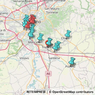 Mappa Via V. Bachelet, 10028 Trofarello TO, Italia (7.73842)